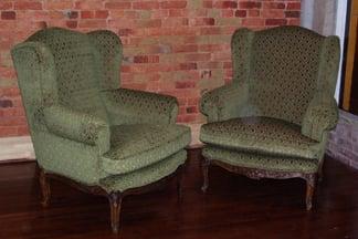 Newly reupholstered wing chairs