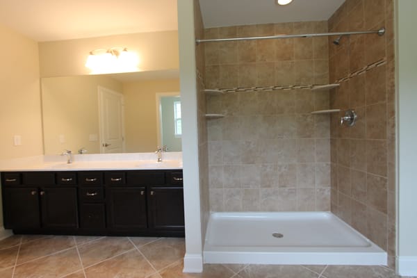 Spacious Master Bath Shower and Vanity