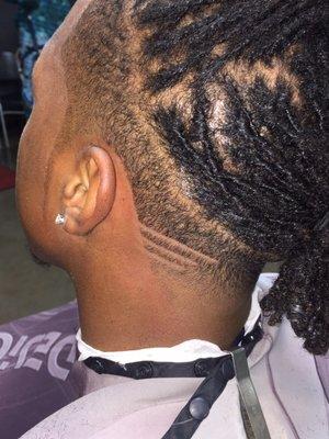 Dreadlocks fade with parts