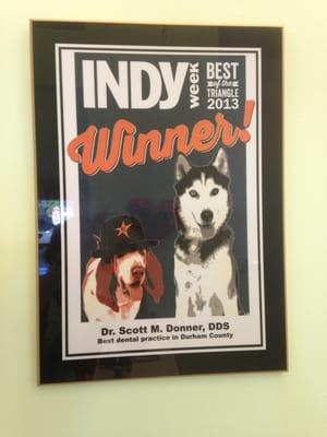 2013 Indy Award - best dentist