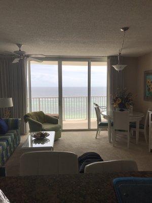 Standing in the kitchen area looking out at the ocean