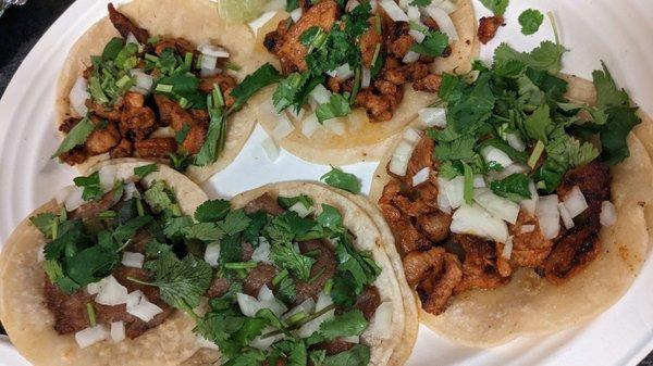 Milanesa and al pastor tacos