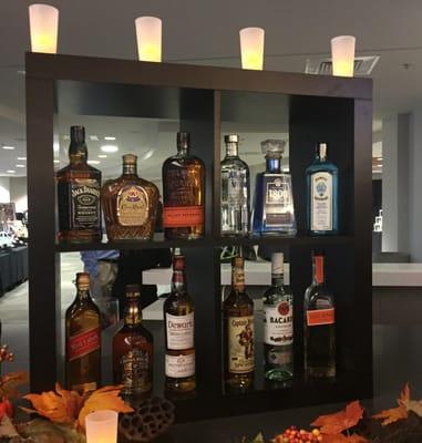 Liquor display for A Tasteful Affair