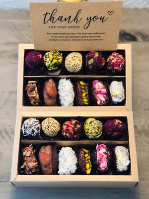 Mixed Date Box (2lb) Combination of Energy Balls and Filled Dates, customized orders available