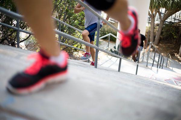 Stair runs are a great way to take your personal training program outside. http://strongmadesimple.com