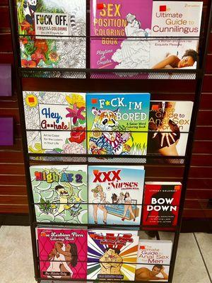 Adult coloring books and and sexual wellness and education books