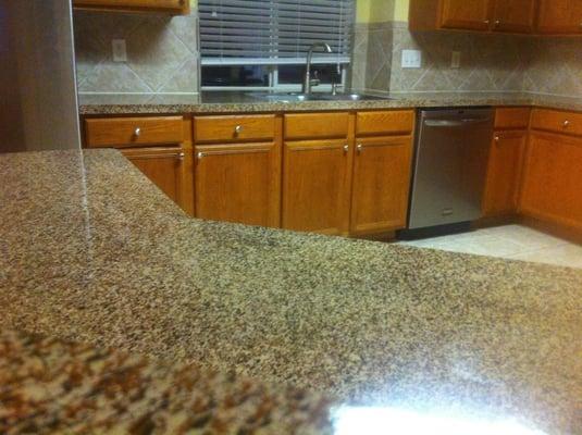 "Bronze Gravel" finish on kitchen counter tops