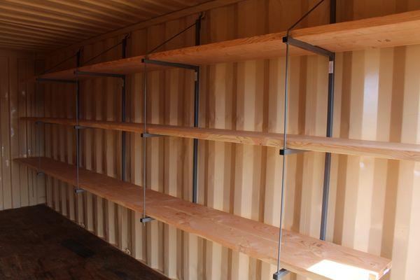 Storage container interior - shelving