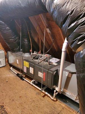 Replacement of indoor unit and reusing old furnace upon customers request.