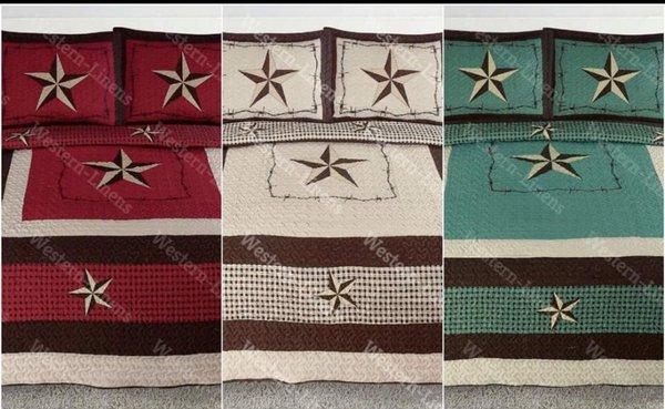 3 pics Western Star quilt set includes 2 pillow shams.