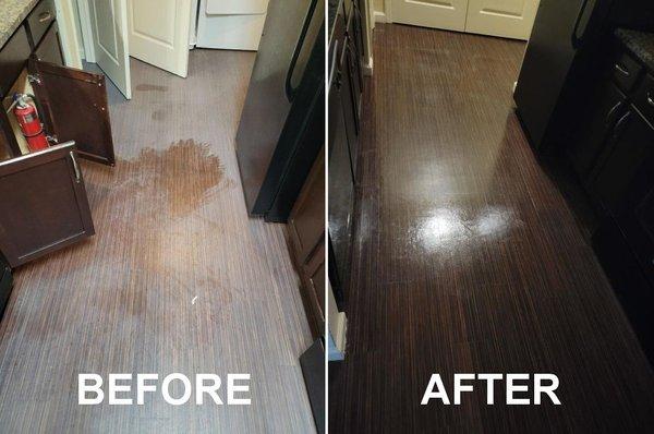 before and after vinyl floor cleaning