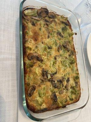 Crustless Broccoli and Mushroom Quiche