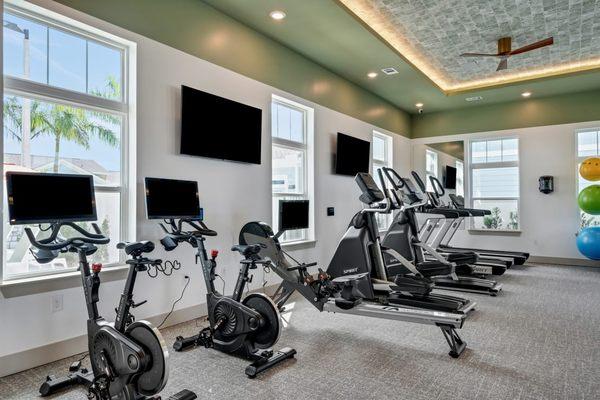 Gym with treadmills and other equipment