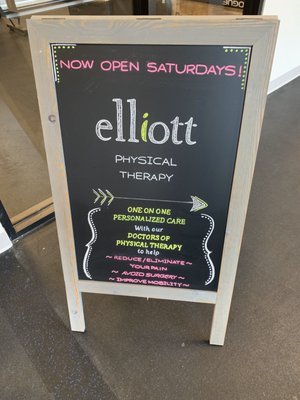 Elliott Physical Therapy's Hingham location is now open Saturdays!