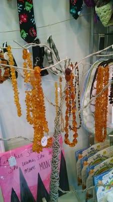 Amber necklaces, ~$20 - $25 each.