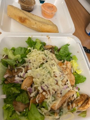 Tuscany chicken salad with balsalmic and southwest dressing. Yum!