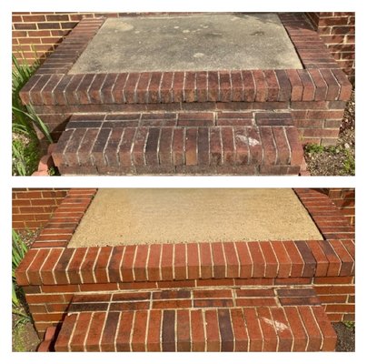 Brick and concrete before and after