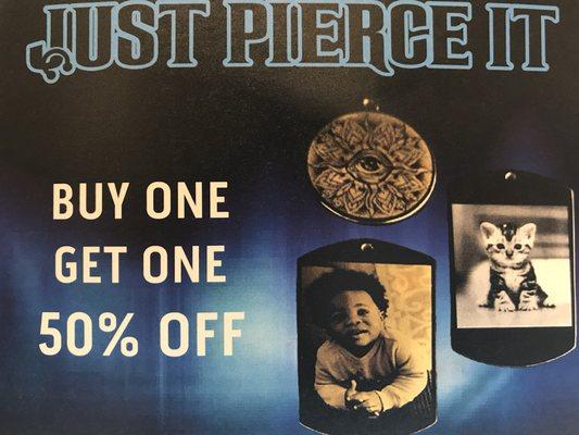 Limited time offer through June 15th - buy one engraving and get the second one half off. Treat someone ones to a one of a kind gift!