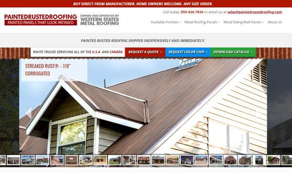 Painted Rusted Roofing website built by BX3. Includes custom CMS for website  updates.