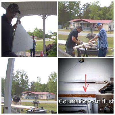 Bobby House and father Dennis. Bobby owns Eccentric Brothers. Pics show him botching my new countertops.