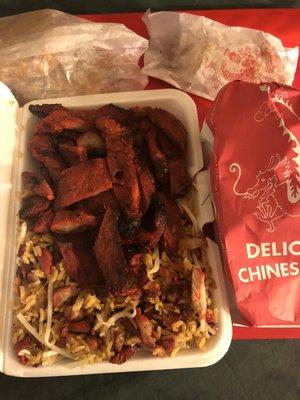 Boneless Ribs (No EXTRA Sauce) with Double Meat Pork Fried Rice