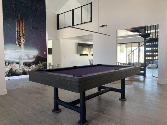 Custom Bedford Pool Table In Charcoal stain