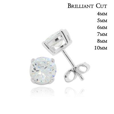 Brilliant Cut CZ Silver Stud