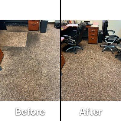 Commercial Carpet office heavy stain removal