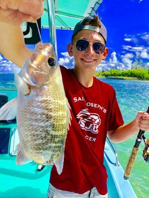 Mangrove Snapper Caught with Capn Doug of Tearin' Em Up! Fishing Charters in Sarasota Florida