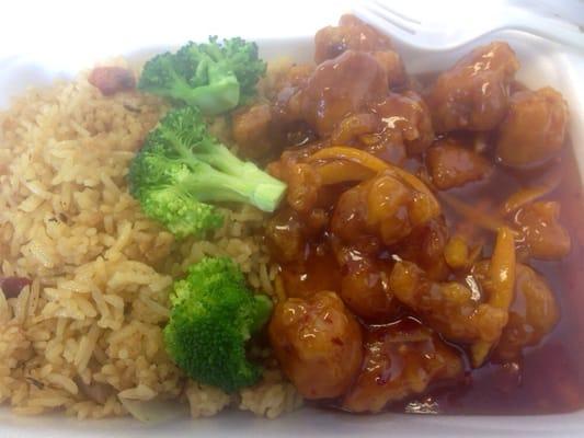 Orange chicken - crispy, hot, fresh