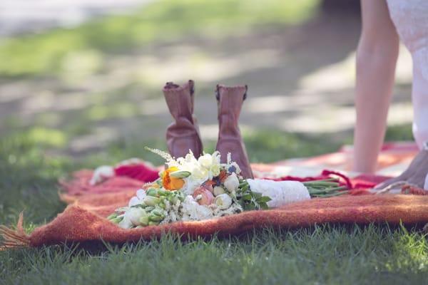 Look how well those flowers go with those boots!