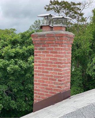 After new chimney built with new flashing