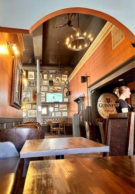 A view to a cozy side area of the bar--nice little Irish Pub.