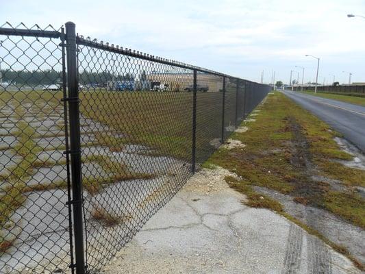 Black vinyl coated chain link fence