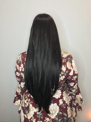 22" tape in extensions of luxury hair.