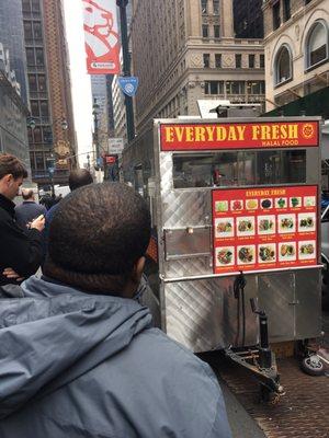 Line for lunch & the cart