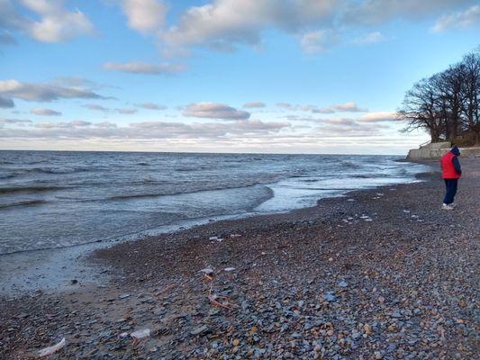 Is it ice, or is it glass?? Hard to tell when it's 27-degrees. :-) Hunting for treasures.