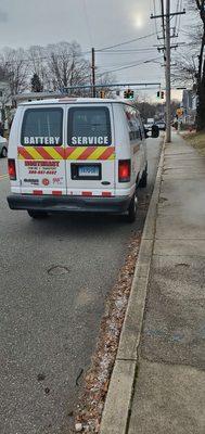 Picture of the van driving off as he also refused to give his name