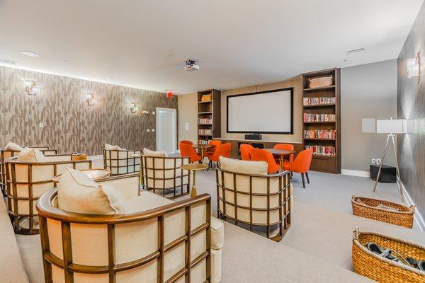 Enjoy a movie, sporting event, and more with friends and neighbors in our beautiful media room.