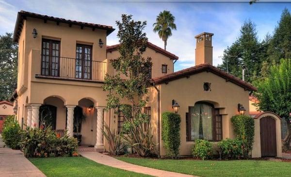 New 3,600 s.f. home with a 1,200 s.f. basement below. Santa Barbara style home features custom cedar windows and french doors