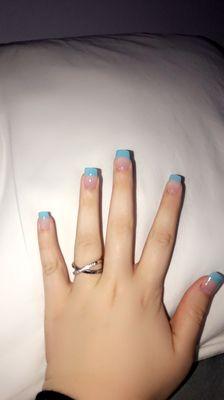 Blue French tip square