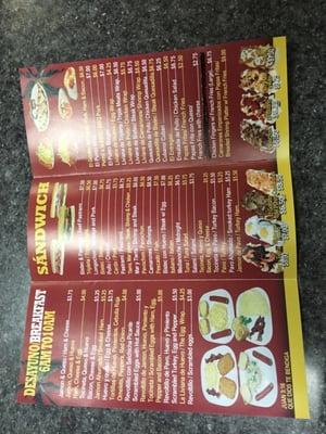 The menu