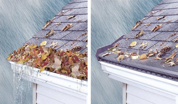 Gutter Topper keeps the leaves and debris out of your gutters, eliminating gutter cleaning!