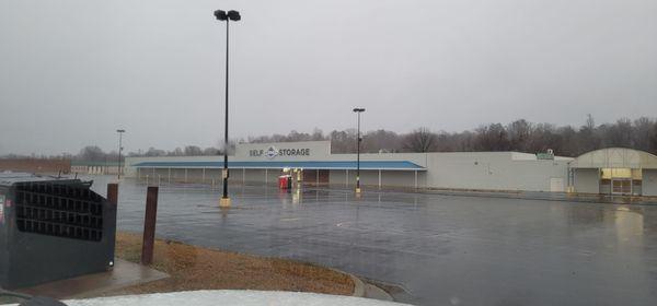 A new self-storage facility in the long empty K-Mart building.