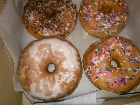 Glazed and sprinkled donuts