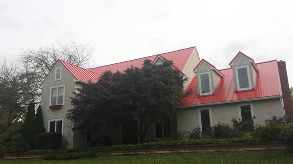 New Metal Roof - We fabricate the metal roofing panels right on site!