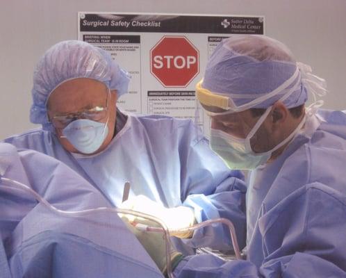 In surgery, the patient has the unique benefit of two orthopaedic surgeons working together.