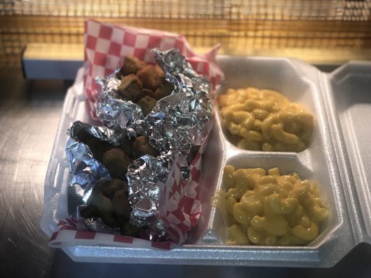 Fried Okra & Mac & Cheese