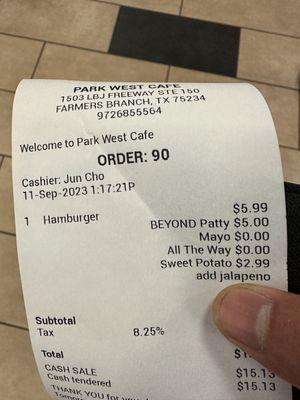 Way overpriced beyond patty sub!