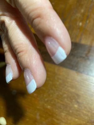 Did not cover entire nail with gel.